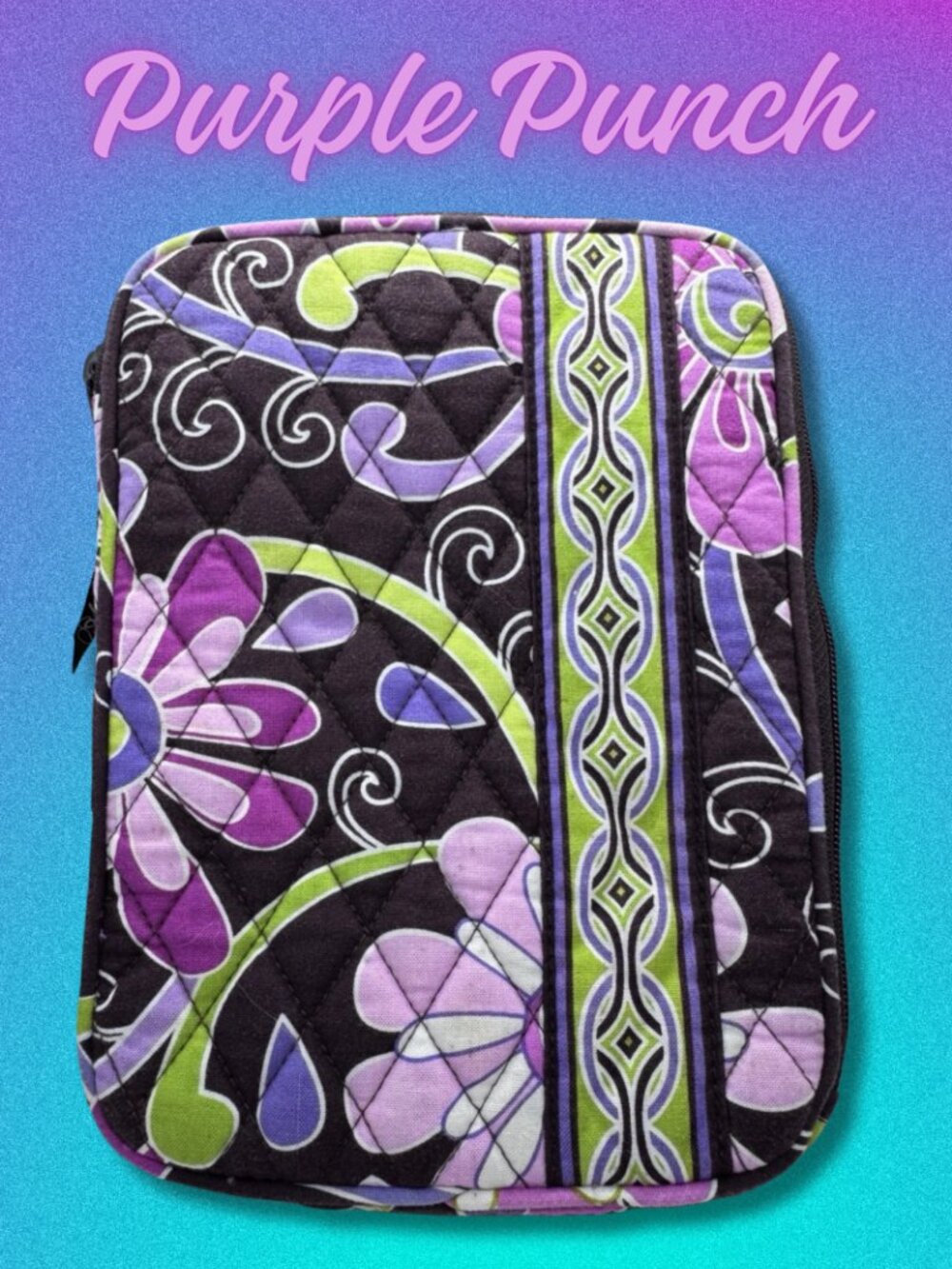 Vera Bradley Purple Punch Tablet Sleeve Retired Y2K 2009 Purple Paisley 9X7